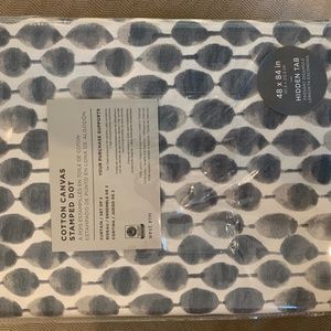 2 West Elm Cotton Canvas Dot Curtains, Blue